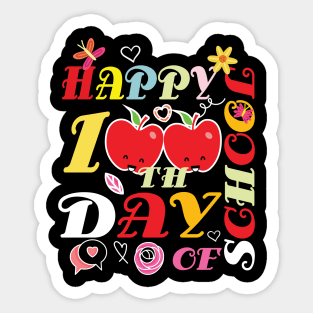 happy 100 Days Of school groovy 100th day school Teacher Kid Sticker